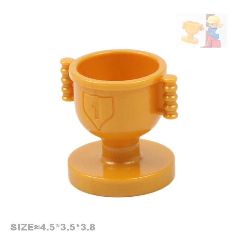 Big Size Action Figures City Princess Policemen Family Building Block Doll Character Accessory Assembly Toys for Children Gift