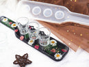 DIY Kristall-Epoxidharz-Form Weinglas-Tablett Weinbierregal Spiegel Silikonform für Harz