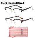 SOOLALA Cat Eye Halbrand-Anti-Blaulichtfilter Brillenrahmen Damen Blaulichtfilternde Anti-Strahlungs-Computerbrille