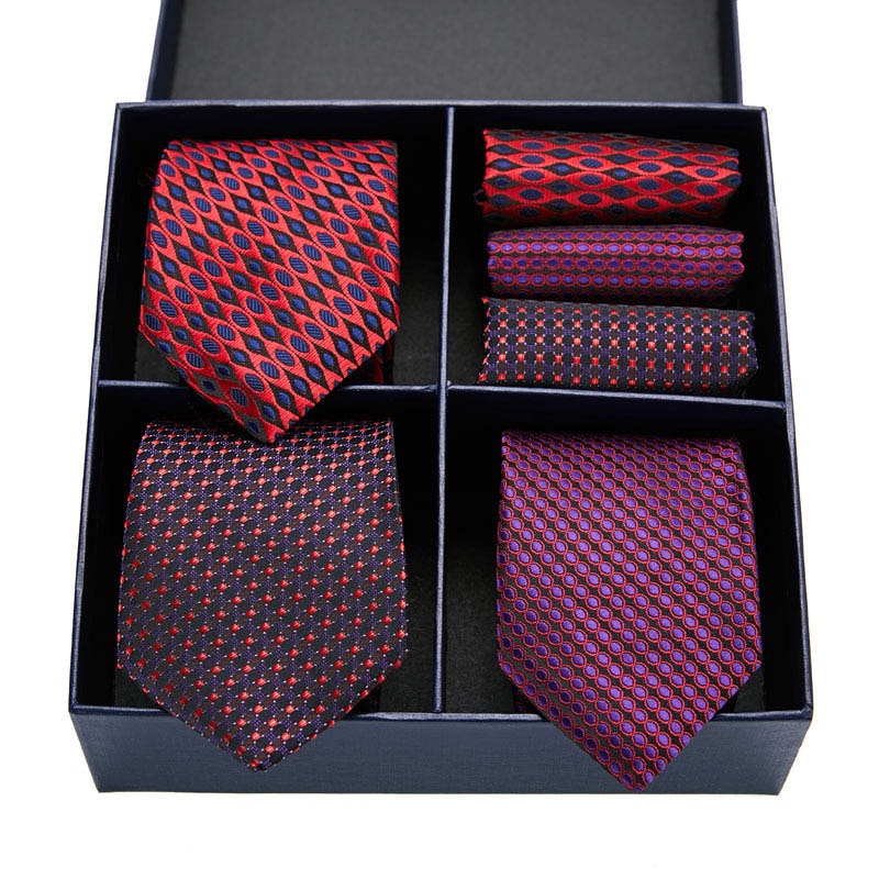 Gift box packing Silk Ties For Men Novelty Hanky  Set 3 Styles  Men&