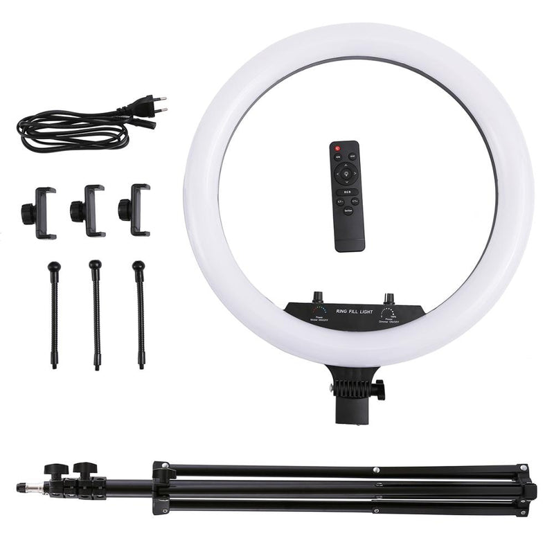 14 18inch Photo Studio lighting LED RGB Ring Light Photography Large Lamp With Tripod Stand for Video Makeup TikTok Youtube Vlog