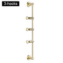 DOOKOLE Solid Brass Coat Rack Free Adjustment, Wall Mount Coat Hooks with 3/4/5/6 Hooks for Hats, Scarves, Clothes Handbags