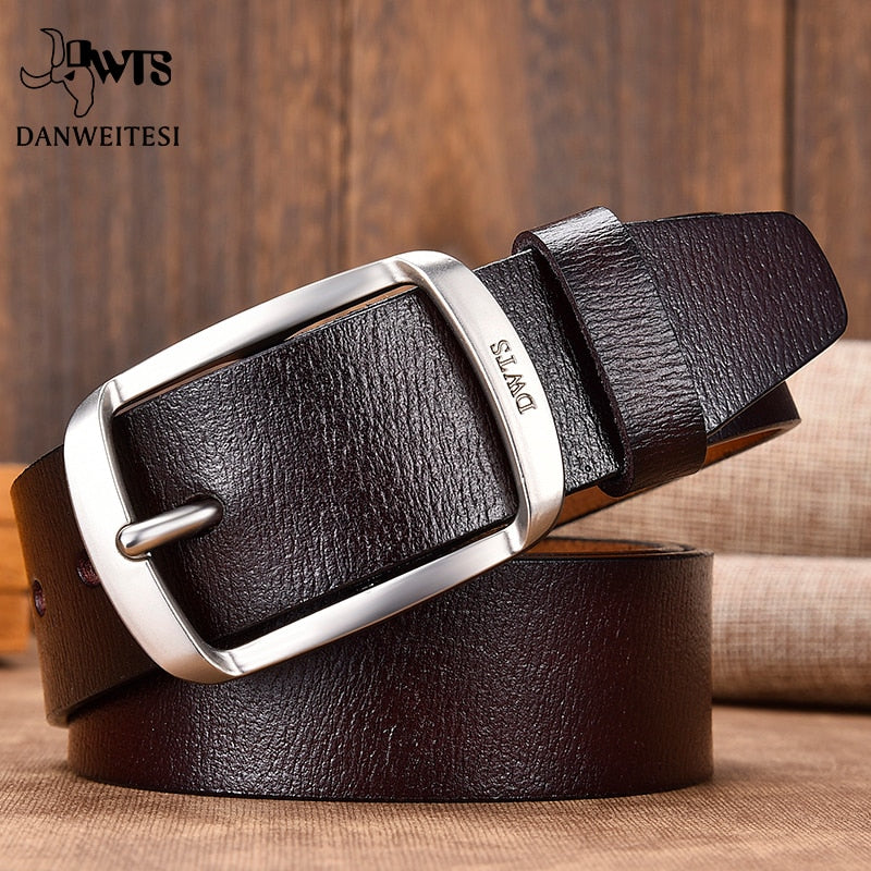 [DWTS]Leather Belts for Men Belt male Genuine Leather Strap Designer Pin Buckle Fashion Belts Male Cummerbunds Ceinture Homme