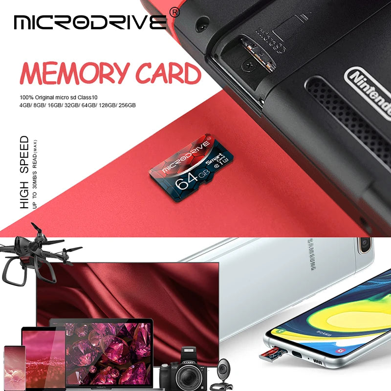 High Speed Micro TF SD Card 256GB Class 10 Micro TF flash usb pen drive card 4GB 8GB 16GB 32GB 64GB 128GB for Smartphone