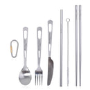 Boundless Voyage Titanium Tableware Travel Flatware Titanium Knife Fork Spoon Chopsticks Straw Outdoor Camping Picnic Cutlery