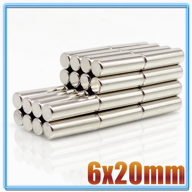 5/10/20/50/100/200Pcs Mini Small N35 Round Magnet 6x10 6x20 mm Neodymium Magnet Permanent NdFeB Super Strong Powerful Magnets