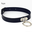 Punk Black Bell Lock PU Leather Necklaces for Women Cosplay Rock Geometry Rivet Collar Choker Necklaces Festival Jewelry