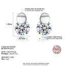 PAG&MAG 925 Sterling Silver Minimalism Round CZ Stud Earrings For Women Fashion Clear Stone Silver Earrings Fine Fashion Jewelry