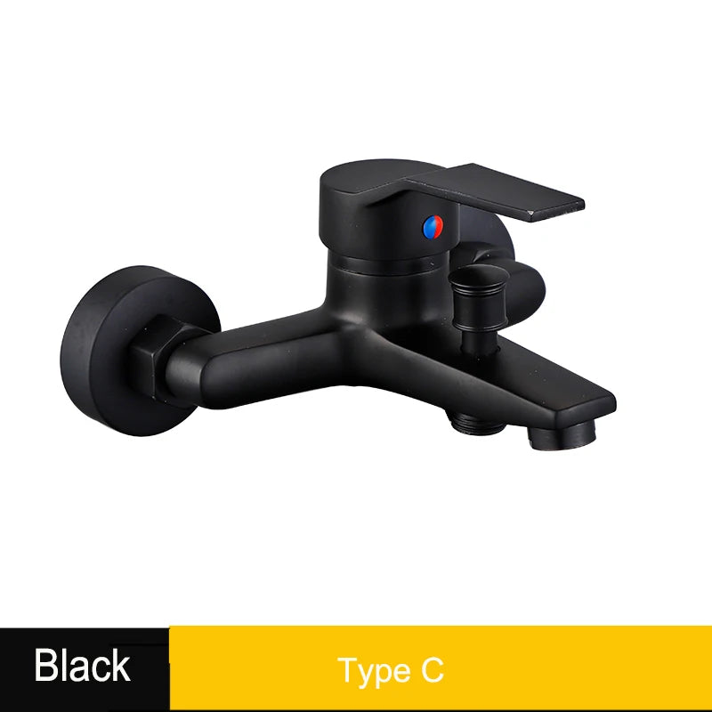 Chrome Bathroom Faucet  Bathtub Facuet  Wall Mounting Cold and Hot Shower Faucet