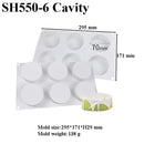 SHENHONG Multiple Mousse Cake Mold Cylinder-Shaped Silicone Mould Dessert Decoration Accessories Muffin Pan Baking Tools