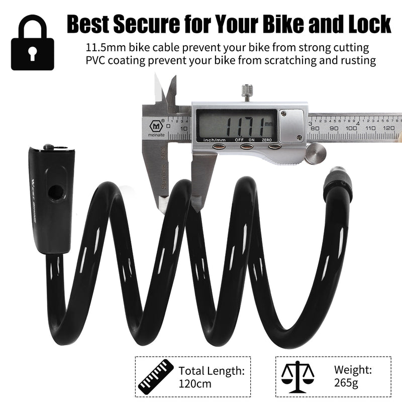 WEST BIKING Bike Lock Anti Theft Security Bicycle Accessories Cable Lock MTB Road Bike Multicolor Cycling Portable Wire Lock