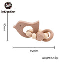 Let's Make Wooden Rattle Teether Baby Toys Engraved Wood Beads Hexagon Teether Silicone Beads 12Mm Tiny Rod Baby Crib Rattle