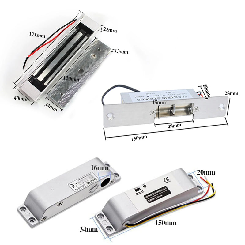 IP67 Waterproof RFID Metal Access Control Kit All-in-one Silicone Key Magnetic Locks Sets 125KHz Access Control System S601 Kits