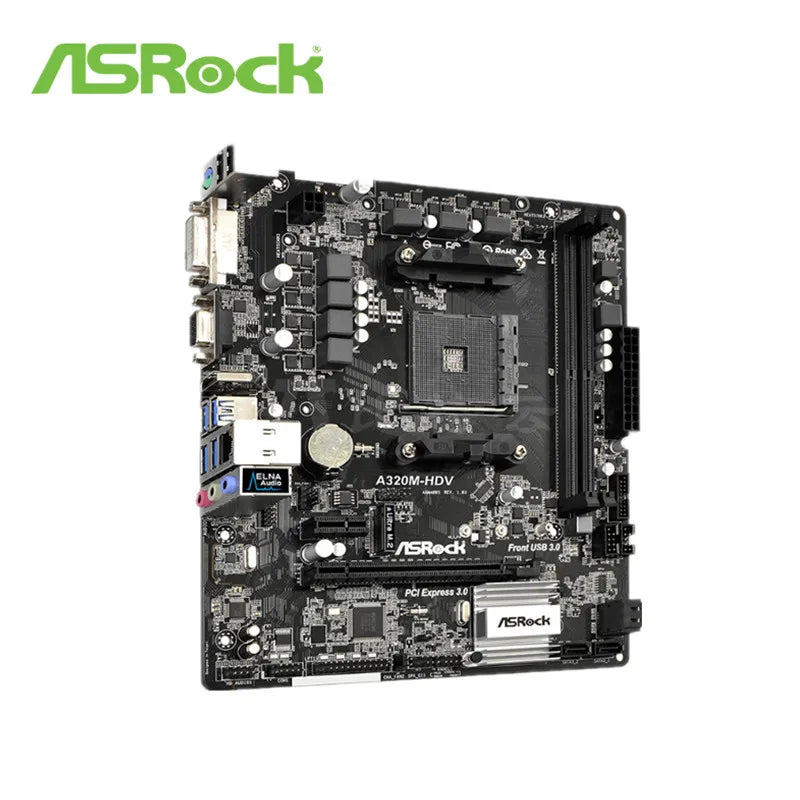 ASROCK AMD A320 Chipset AM4 Interface A320M-HDV Desktop PC Motherboard Micro-ATX Socket AM4