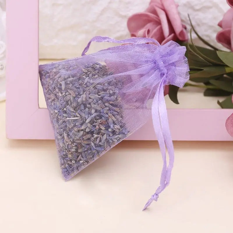 5Pcs Real Lavender Organic Dried Flowers Sachets Buds Bag Fragrance Air Fresher Car Home Decor Drop Shipping