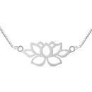 Lotus Fun Echter 925er Sterling Silber handgemachter feiner Schmuck Aushöhlen Lotus Halskette mit Anhänger Accessoires für Damen Collier