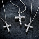Attagems Handmade Cross Pendant Moissanite Solid Sterling 925 Silver Necklace For Women Luxury Jewelry for Engagement Christmas