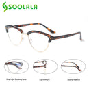 SOOLALA Cat Eye Halbrand-Anti-Blaulichtfilter Brillenrahmen Damen Blaulichtfilternde Anti-Strahlungs-Computerbrille