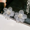 AENSOA Korea Hyperbole Weiße transparente Blumenohrringe für Frauen 2022 Neue süße, große Blumenohrringe aus Acryl Trendiger Schmuck