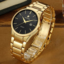 WWOOR Luxury Watch Men Business Sports Mens Quartz Wristwatches Gold Stainless Steel Waterproof Automatic Date Relogio Masculino