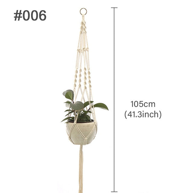 HUIRAN Flower Pot Net Bag Braided Vintage Decor Macrame Plant Hanger Hanging Flower Pot Decorative Hanging Baskets for Plants