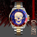 SKMEI Herren Quarz Totenkopf-Uhr Herren Edelstahl Skelett Kreativ Uhren Männlich Uhr Wasserdicht Armbanduhr Relogio Masculino