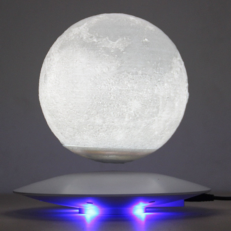 Creative 3D Magnetic Levitation Moon Lamp Night Light 14cm Rotating  Led Moon Floating Lamp Home Decoration Holiday Gifts