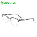 SOOLALA Cat Eye Halbrand-Anti-Blaulichtfilter Brillenrahmen Damen Blaulichtfilternde Anti-Strahlungs-Computerbrille