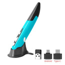 UTHAI Neu 2.4G Kabellose Maus Stift Persönlichkeit Kreativer vertikaler stiftförmiger Stylus Batterie Maus Geeignet für PC und Laptop Mäuse