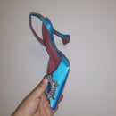 2023 Brand women Pumps luxury Crystal Slingback High heels Summer bride Shoes Comfortable triangle Heeled Party Wedding Shoes