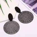 Wholesale Of New Korean Personality Black Ring Temperament Hollow-out Pattern Pendant Earrings In 2019 Earrings For Women