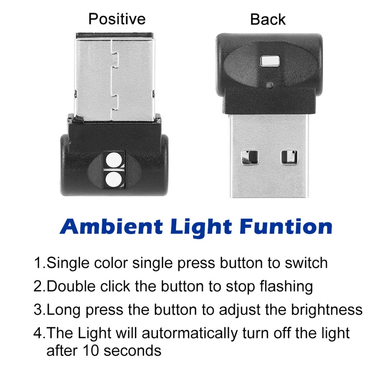 LEEPEE LED Atmosphere Light Plug And Play Colorful Decorative Lamp Emergency Lighting PC Auto Interior Mini USB Car Foot Light
