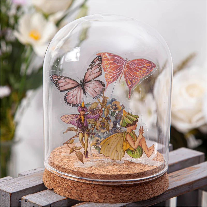 Yoofun 45pcs/box Fairy butterflies Waterproof PET Stickers Vintage Flower Elfin Decorative Label for Scrapbooking Journal DIY