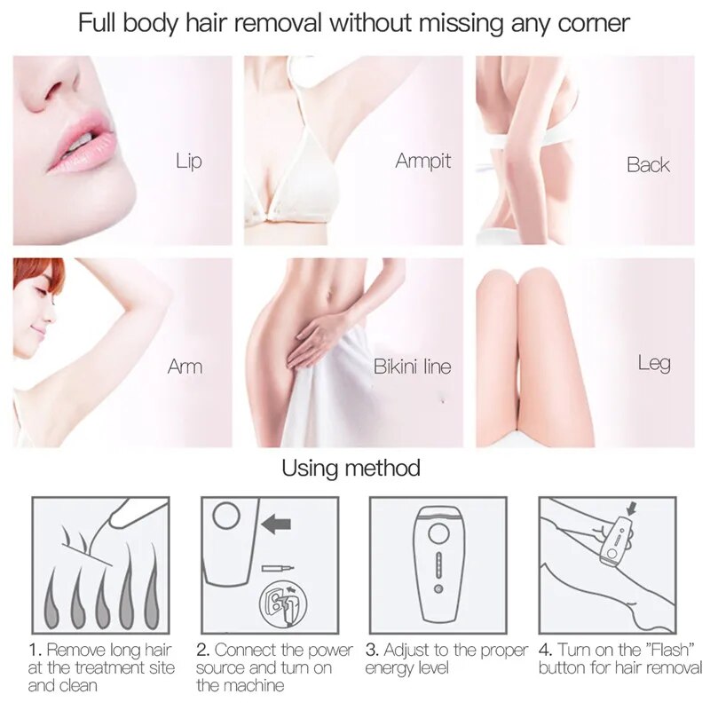Laser Depilator IPL Epilator Permanent Hair Removal 999999 Flash Touch Body Leg Bikini Trimmer Photoepilator For Women Creamskin