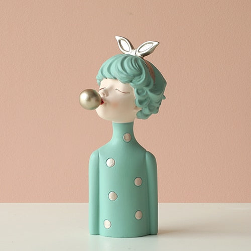 Bubble Girl Modern Sweet Young Girl figurines Resin Art Wedding Birthday Home Decoration Accessories Fairy Gift table top décor