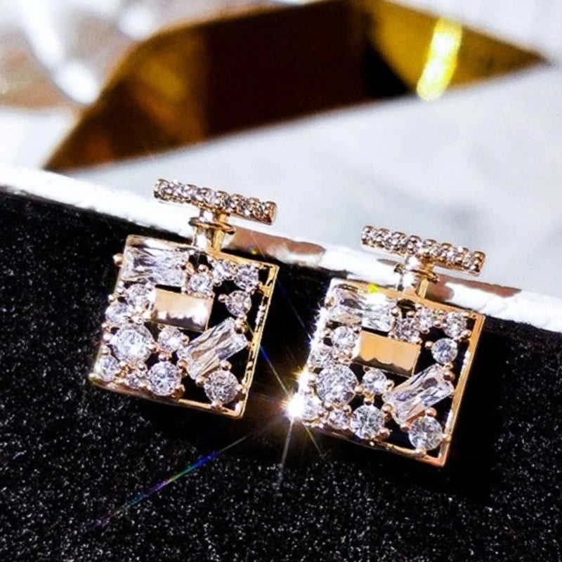 CAOSHI Delicate Design Stud Earrings for Women Personality Wedding Accessories Dazzling Zirconia Statement Jewelry Trendy Female
