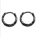 Trendy 925 Sterling Silver Earrings For Men Jewelry Fashion Wave Hoops Earrings Male Female Black White Accessories For Boy Gift