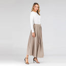 Faldas Largas Mujer Pleated A Line Long Skirt Abayas For Women Maxi Vestidos  Jupe Longue Femme Musulman Elegant Modest Clothing
