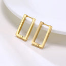 Vnox Minimalist Square Hoop Earrings for Women,Gold Color Stainless Steel Rectangle Ear Jewelry, Chic Simple Geometric Jewelry