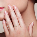 VISTOSO Goldringe für Damen, echter 9K 375 Gelbgoldring, funkelnde weiße Zirkonia-Versprechensringe, Jahrestags-Feinschmuck