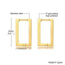 Vnox Minimalist Square Hoop Earrings for Women,Gold Color Stainless Steel Rectangle Ear Jewelry, Chic Simple Geometric Jewelry