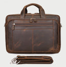 Luufan Aktentasche aus echtem Leder für Herren, Crazy Horse Leder, 17 Zoll Laptop, Business Handtasche, Rindsleder, Herren-Tragetasche, Große Umhängetaschen
