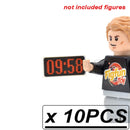 Custom Printed Clocks Tile Building Blocks  wall clock 1x2 2x2 MOC Decoration Bricks Round City Alarm Construction Toys