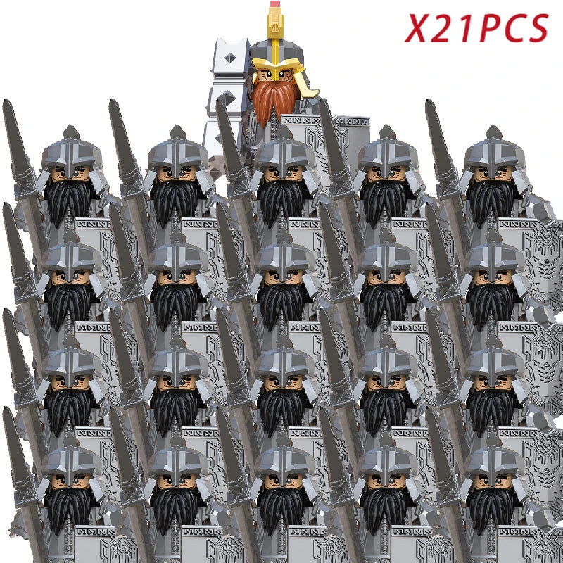 Classic Medieval Movie Elves Dwarf Warrior Iron Foot Dane leader of the Dwarfs Building Blocks LOTR Figures Toys For Children
