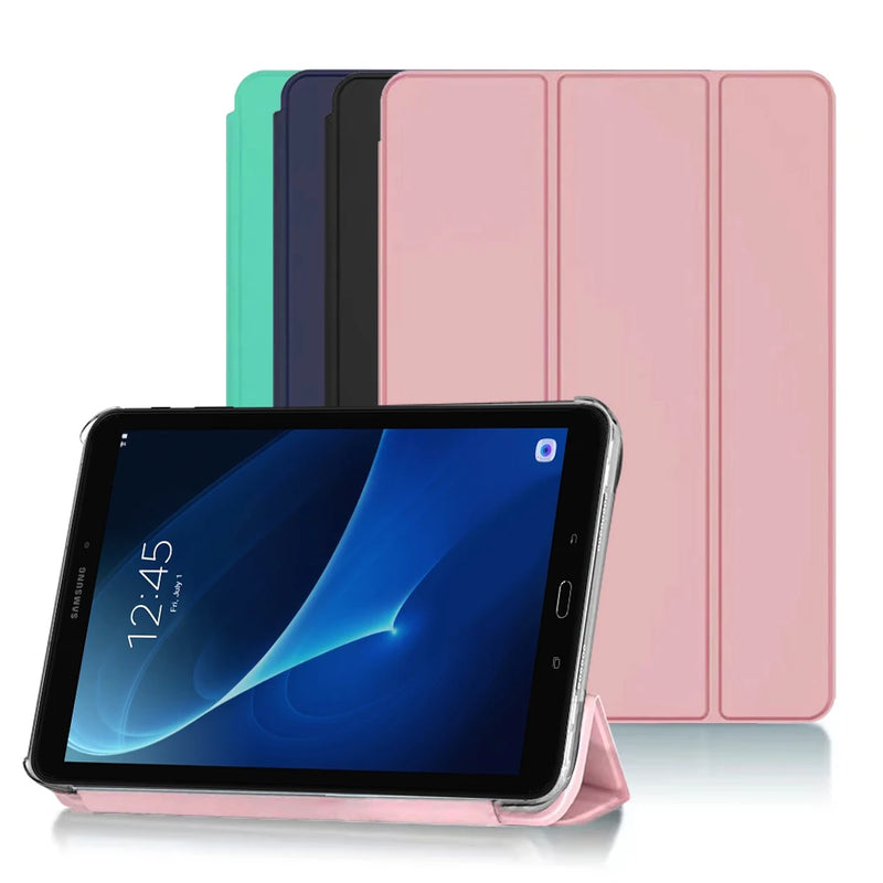 Tablet Case Funda For Samsung Galaxy Tab A 10.1'' 2016 SM-T580 SM-T585 Ultra Thin PU Leather Cover Smart Tri-fold Stand Function