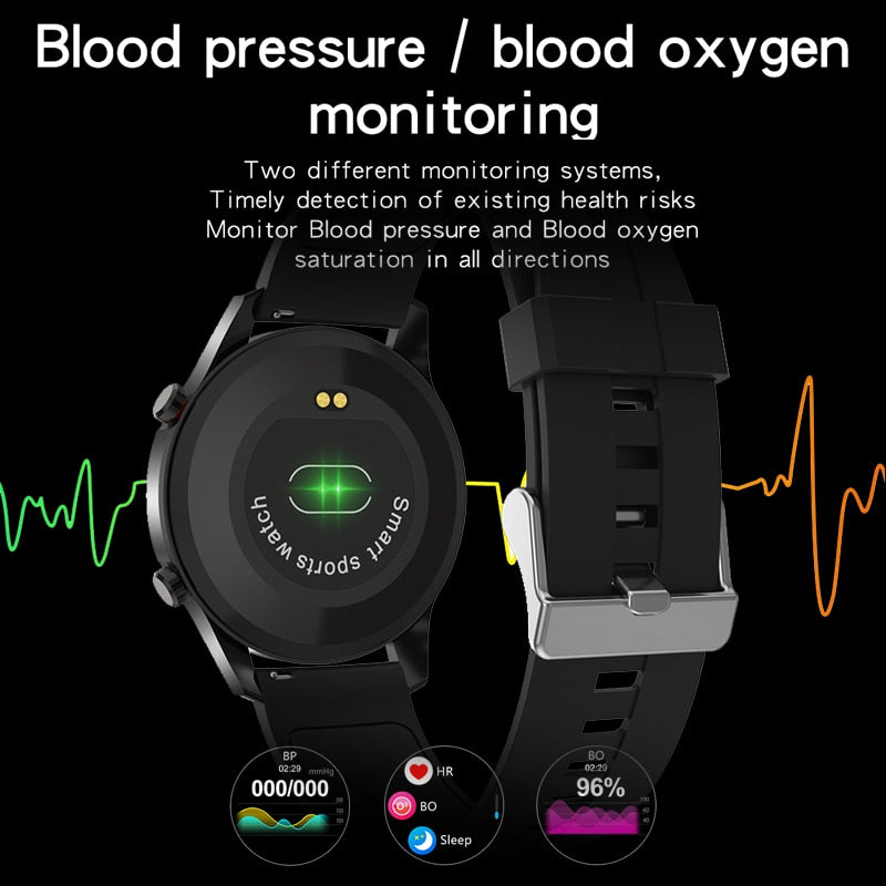 LIGE Smart Watch Men Touch Screen Watch Heart Rate Blood Pressure Monitoring Information Reminder Bluetooth Call Man Smartwatch