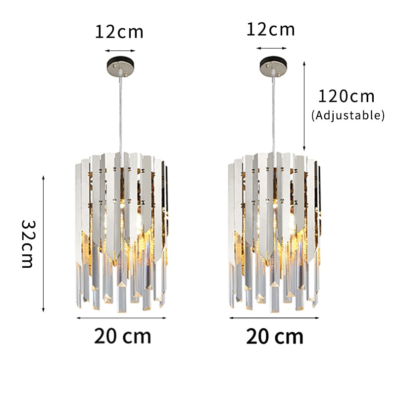 Small Round Gold k9 Crystal Modern Led Chandelier for Living Room Kitchen Dining Room Bedroom Bedside Luxury Indoor Lighting