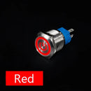 16mm Metal Push Button Switch Ring Lamp Power Symbol Buttons Waterproof Flat Head LED Light Self-lock Self-reset  1NO1NC