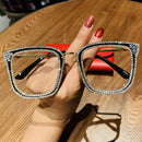 Kurzsichtigkeit Weitsichtigkeit Damen Sonnenbrillen Vintage Brillen mit klaren Gläsern Damen Luxus Strass-Brillen Herren Optische Brillen