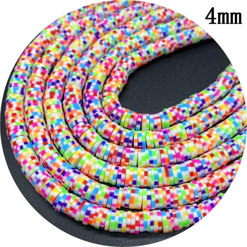 400pcs/Lot 3/4/5/6mm 16inch Round Slice Clay Beads Spacer Beads Polymer Clay Beads For Jewelry Making DIY Handmade Accessories